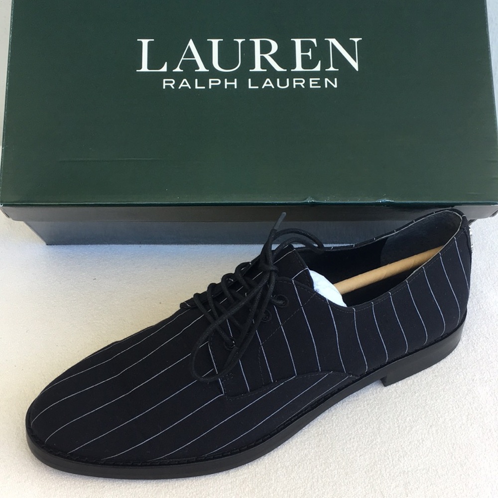 Pinstripe Lace-up Maryna Oxfords